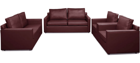 Synergy - Garnet Cherry Leatherite Sofa (3-2-1-1 Sofa Combo)