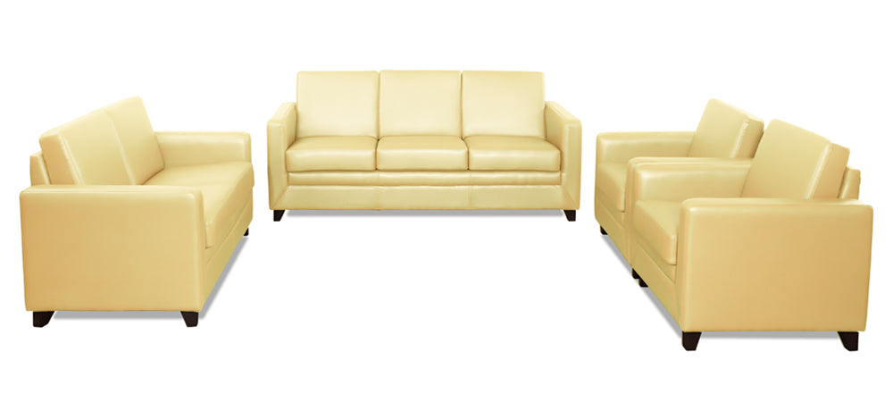 Symphony - Ivory Leatherite 3-2-1-1 Sofa Combo