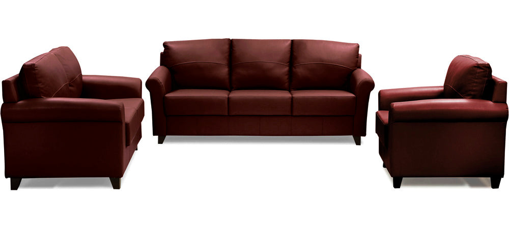 Harmony - Garnet Cherry Leatherite Sofa Set 3-2-1