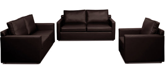 Synergy - Wine Red Leatherite Sofa (3-2-1 Sofa Combo)