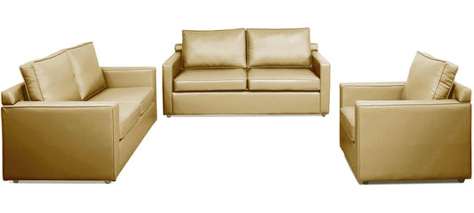 Synergy - Camel Cord Leatherite Sofa (3-2-1 Sofa Combo)