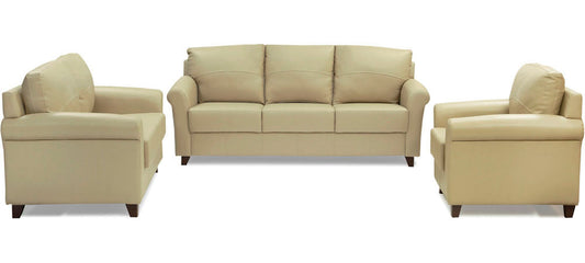 Harmony - Brunette Ivory Leatherite Sofa (3-2-1 Sofa Combo)