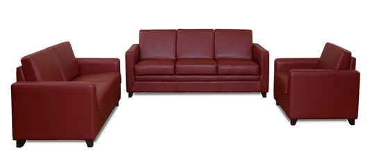 Symphony - Garnet Cherry Leatherite Sofa (3-2-1 Sofa Combo)