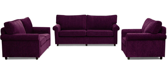 Muse - Muse Fabric Sofa 3-2-1 Sofa Set - Dark Berry