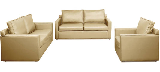 Synergy - Ivory Leatherite 3-2-1 Sofa Combo