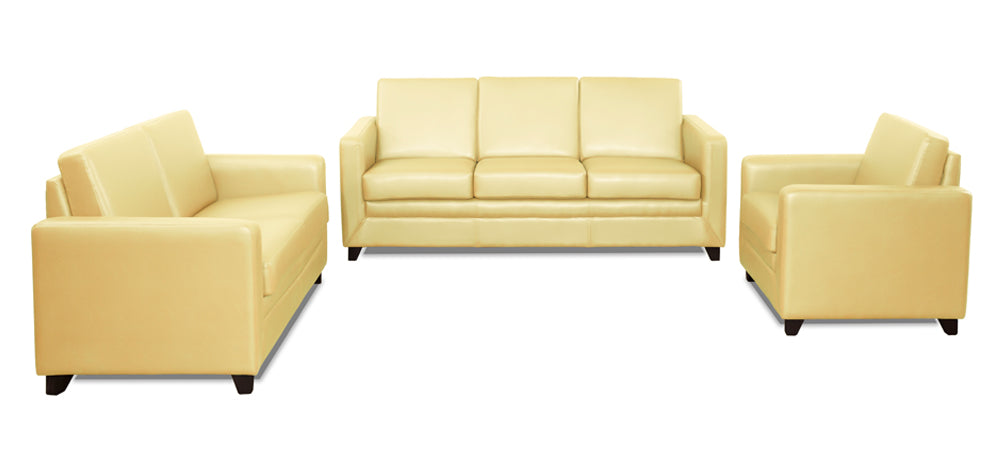 Symphony - Ivory Leatherite 3-2-1 Sofa Combo