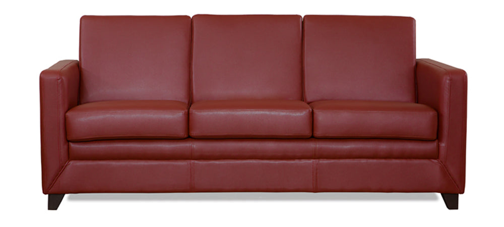 Symphony - Garnet Cherry Leatherite Sofa (3 - Seater)