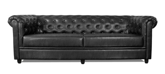 Royale - Misty Grey Leatherite Sofa (3 - Seater)