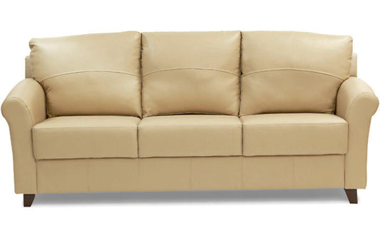 Harmony - Brunette Ivory Leatherite Sofa (3 - Seater)