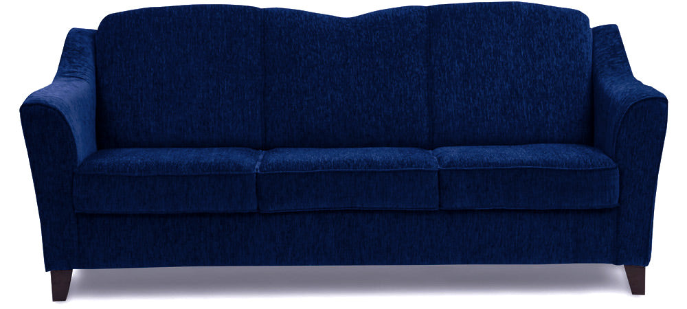 Crescent - Midnight Blue Fabric Sofa 3 - Seater