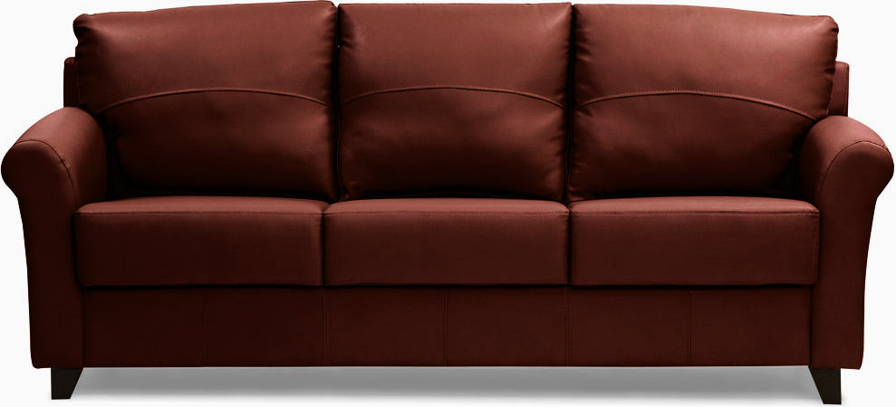 Harmony - Garnet Cherry Leatherite Sofa (3 - Seater)