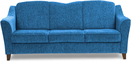 Crescent - Persian Blue Fabric Sofa 3 - Seater