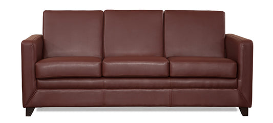 Symphony - Wine Red Leatherite Sofa (3 - Seater)