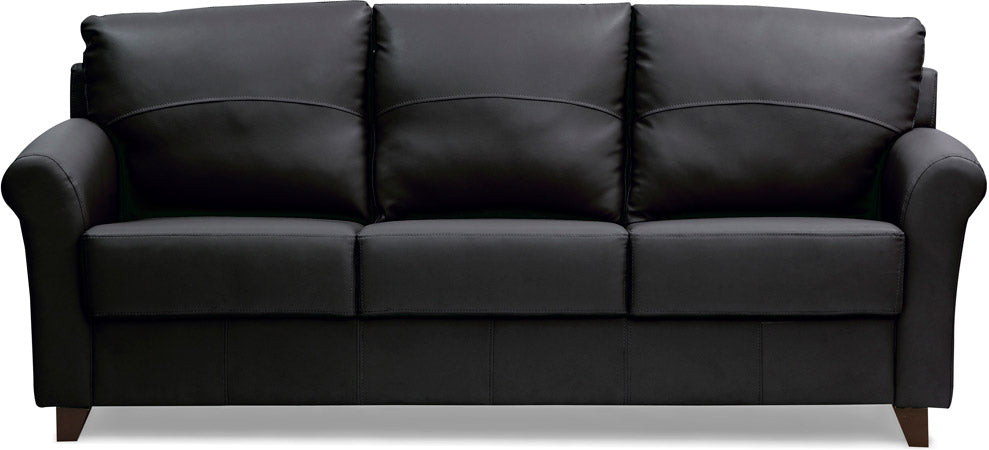 Harmony - Tarmac Black Leatherite Sofa (3 - Seater)