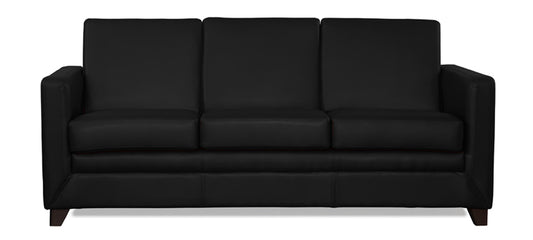 Symphony - Tarmac Black Leatherite Sofa (3 - Seater)