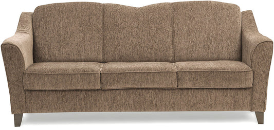 Crescent - Chestnut Brown Fabric Sofa 3 - Seater