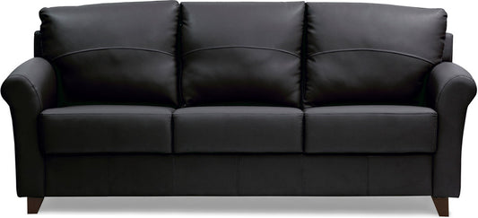 Harmony - Tarmac Black Leatherite Sofa 3 - Seater