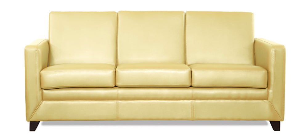 Symphony - Brunette Ivory Leatherite Sofa (3 - Seater)