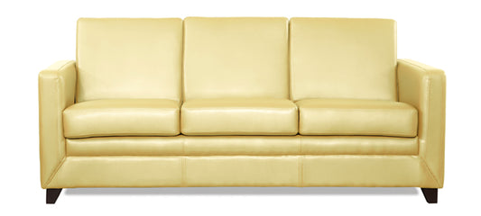 Symphony - Brunette Ivory Leatherite Sofa (3 - Seater)