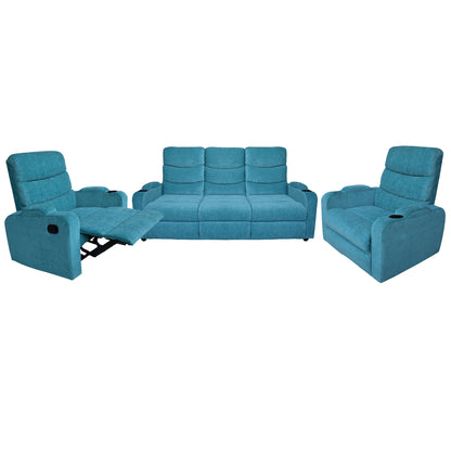 Louis 3 Seater Fabric Sofa - Sea Green