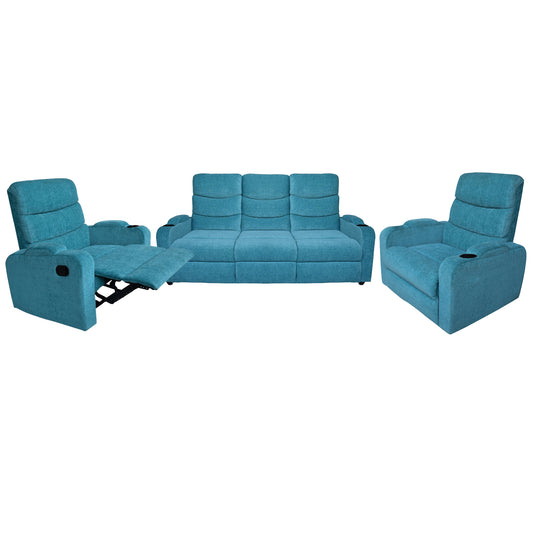 Louis 3 Seater Fabric Sofa - Sea Green