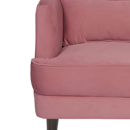 Mabel Tufted Wing Chair Solid Wood Living Room Chair- Dark Pink