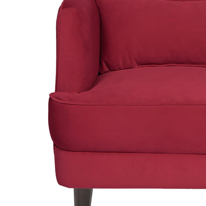 Mabel Tufted Wing Chair Solid Wood Living Room Chair- Maroon