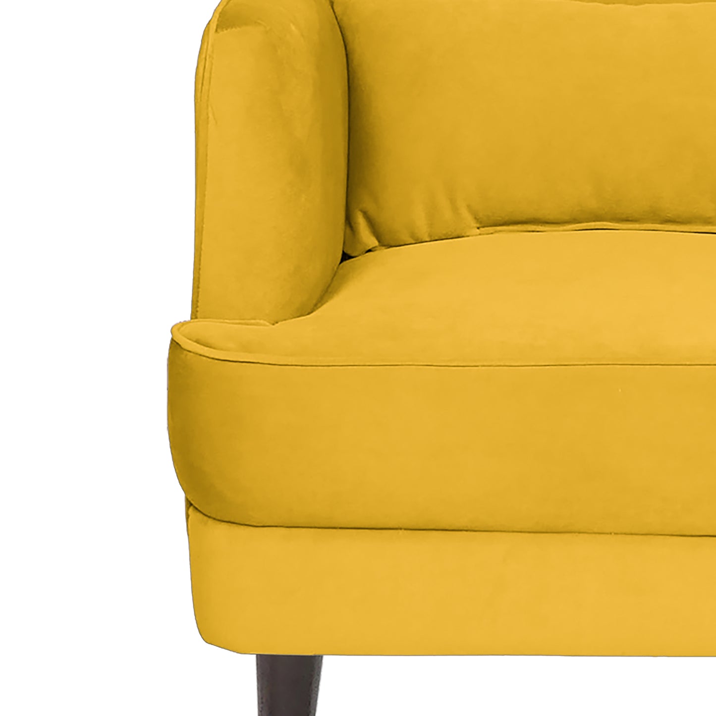 Mabel Tufted Wing Chair Solid Wood Living Room Chair- Yellow