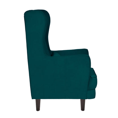 Mabel Tufted Wing Chair Solid Wood Living Room Chair- Green