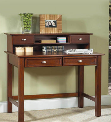 Adrian Solid Wood Study Table With Storage Drawers In Teak Polish Finish