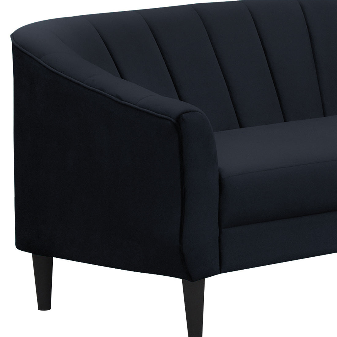 Persia Quilted Back 2 Seater Sofa - Black