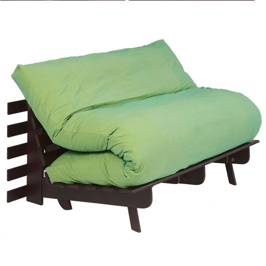 Arra - Double Futon Sofa Cum Bed With Mattress - Fluorescent Green