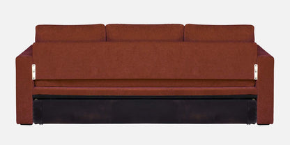 Magnet Fabric 3 Seater Sofa Bed With Loose Cushions and Storage - Rust