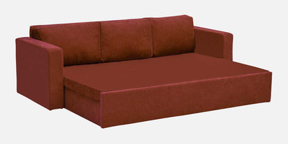 Magnet Fabric 3 Seater Sofa Bed With Loose Cushions and Storage - Rust