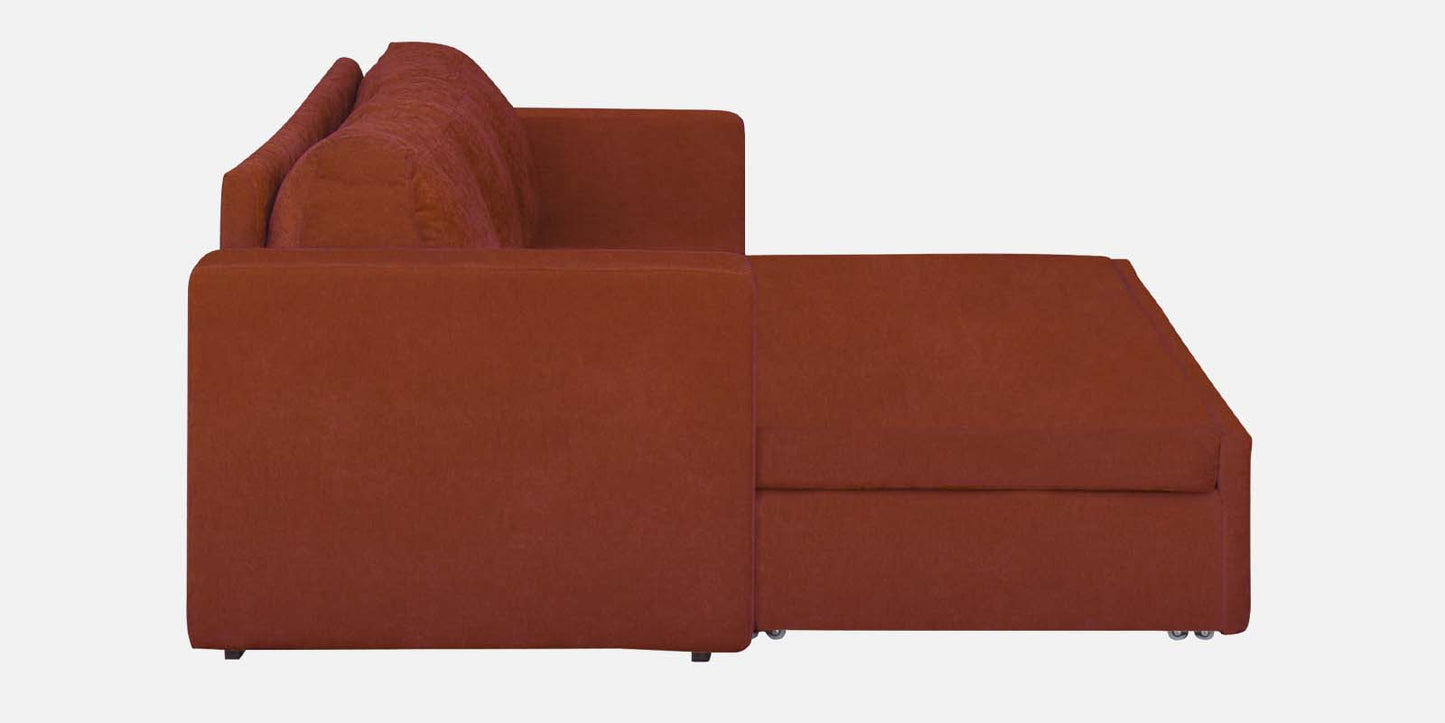 Magnet Fabric 3 Seater Sofa Bed With Loose Cushions and Storage - Rust