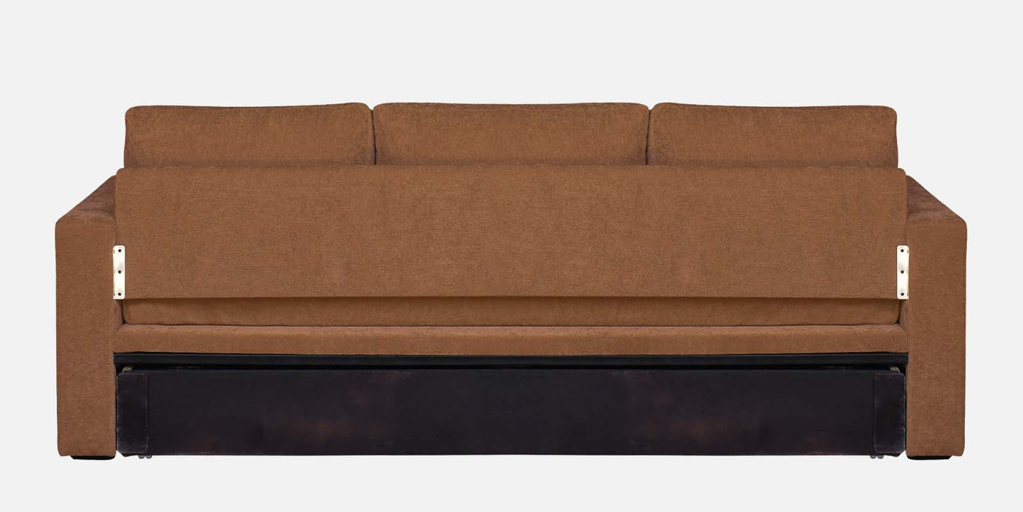 Magnet Fabric 3 Seater Sofa Bed With Loose Cushions and Storage - Brown