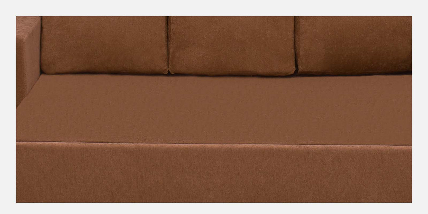 Magnet Fabric 3 Seater Sofa Bed With Loose Cushions and Storage - Brown