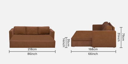 Magnet Fabric 3 Seater Sofa Bed With Loose Cushions and Storage - Brown