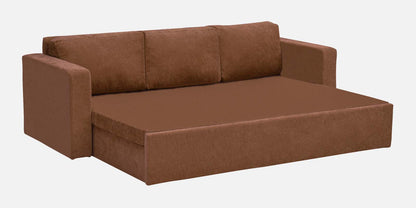 Magnet Fabric 3 Seater Sofa Bed With Loose Cushions and Storage - Brown