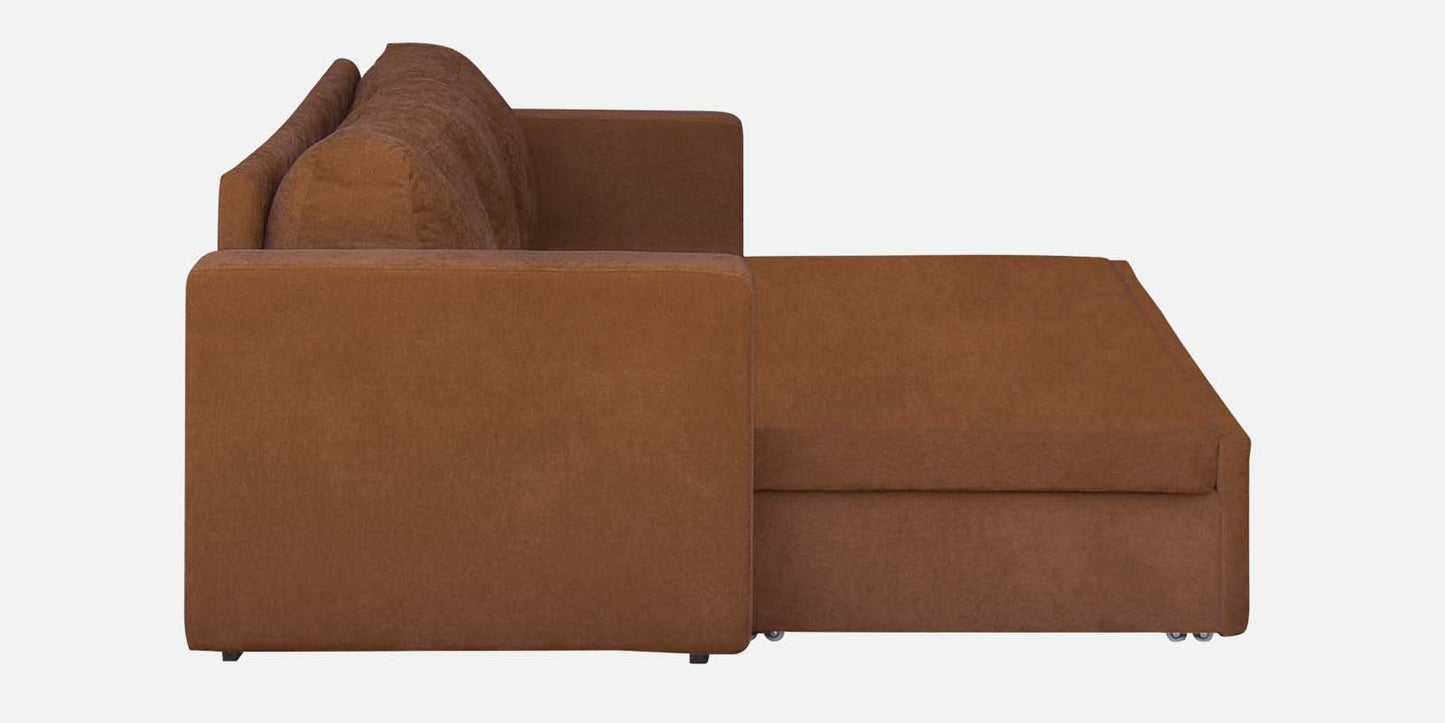 Magnet Fabric 3 Seater Sofa Bed With Loose Cushions and Storage - Brown