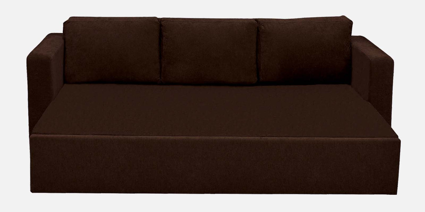 Magnet Fabric 3 Seater Sofa Bed With Loose Cushions and Storage - Coffee