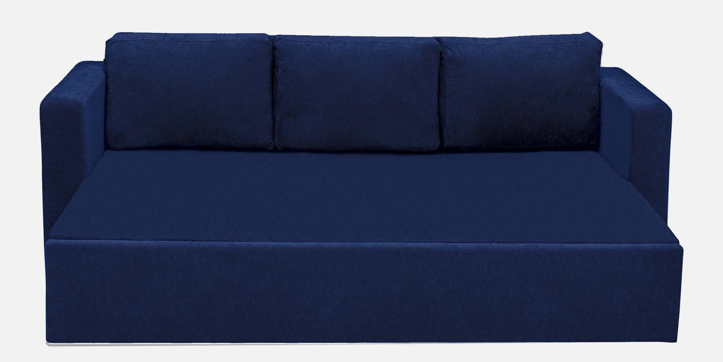 Magnet Fabric 3 Seater Sofa Bed With Loose Cushions and Storage - Royal Blue