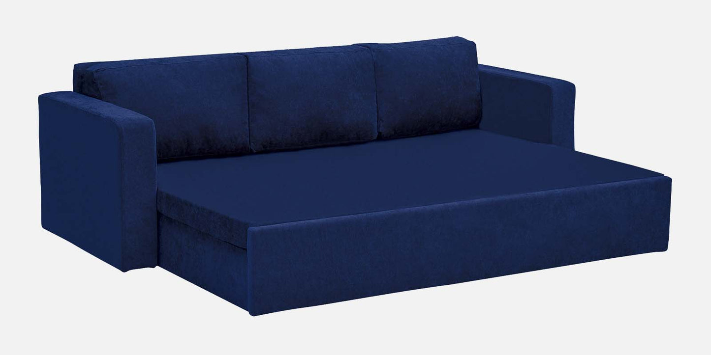 Magnet Fabric 3 Seater Sofa Bed With Loose Cushions and Storage - Royal Blue