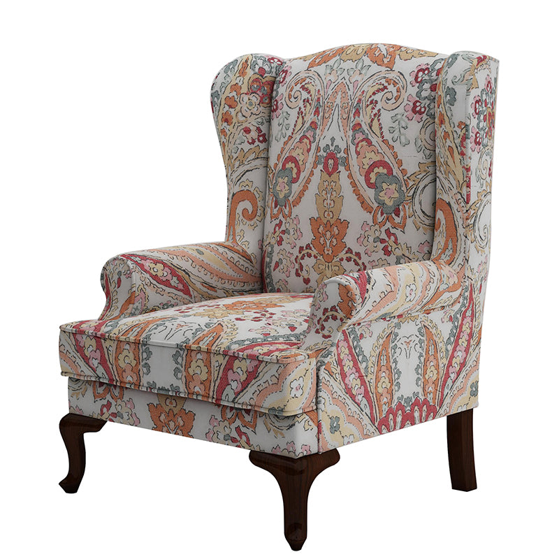 Hamilton Wing Chair Paisley Orange