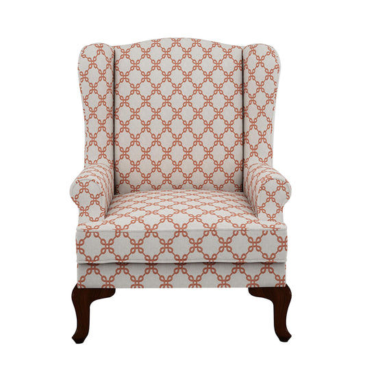 Hamilton Embroidered Wing Chair - Beige