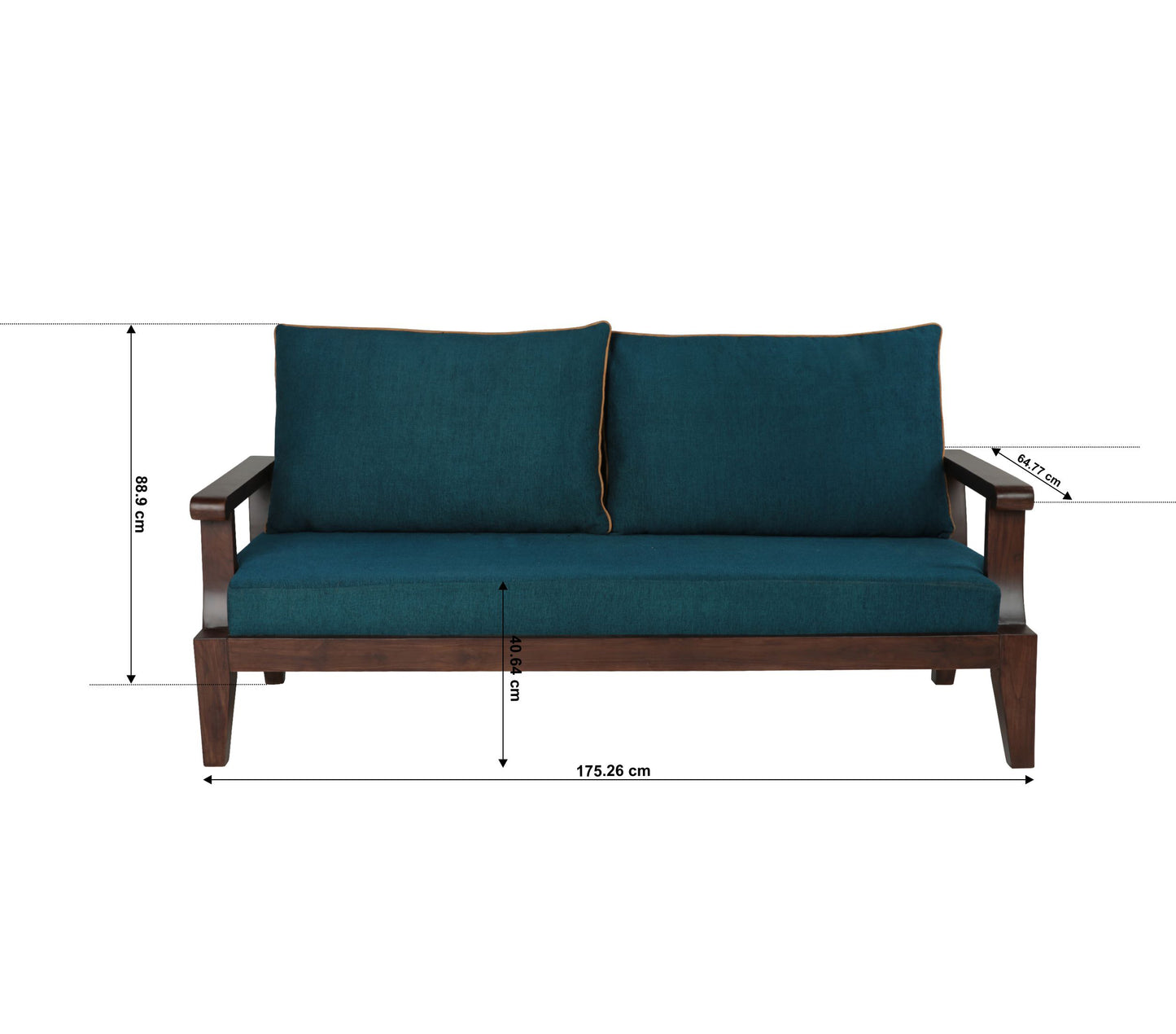 Lessie Teak Wood Sofa - Green