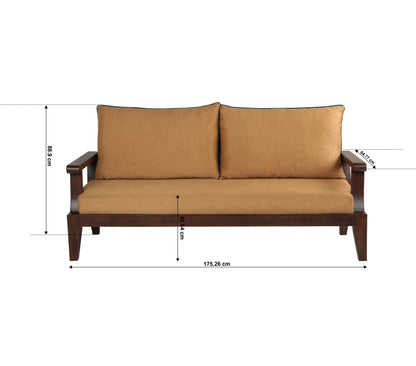 Lessie Teak Wood Sofa - Yellow