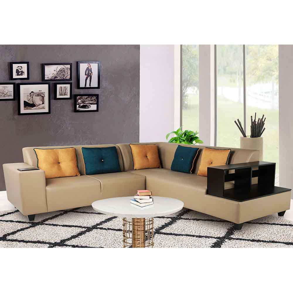 Martin - Corner L Shape 5 Seater Sofa - Beige