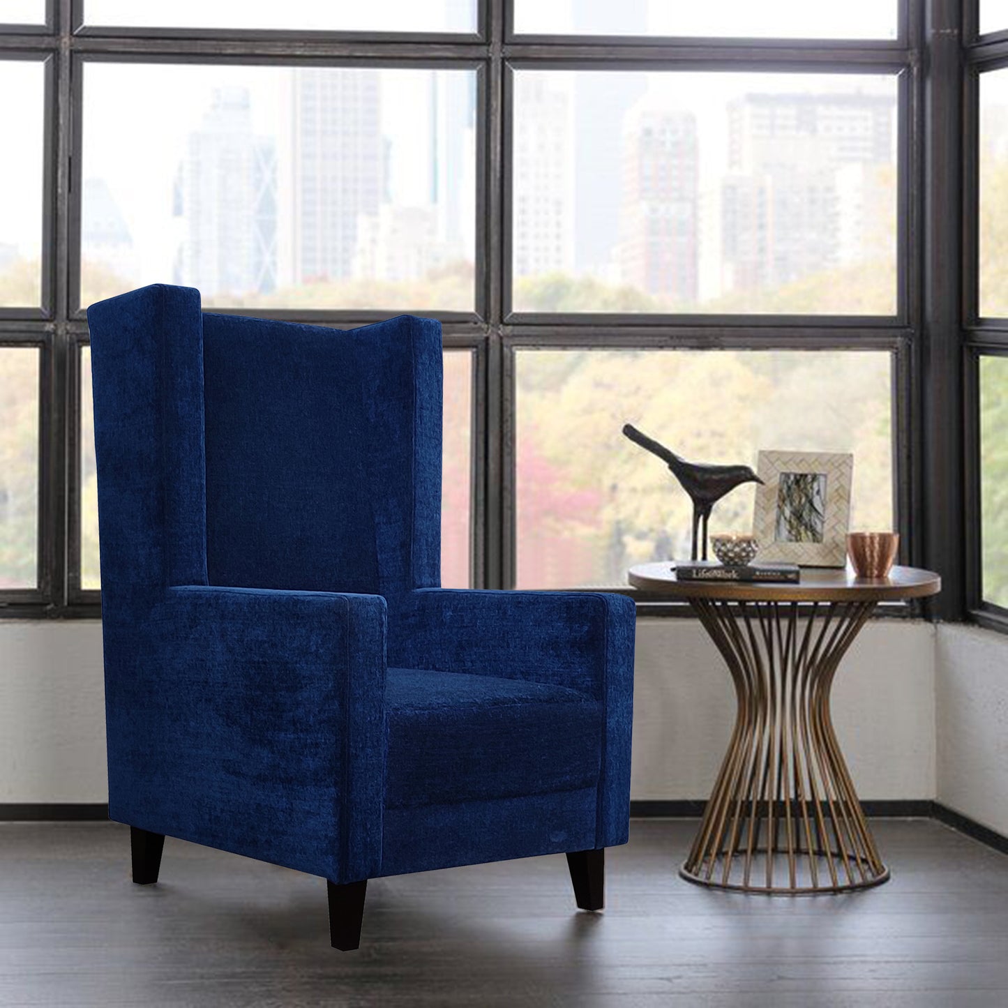 Vega Upholstered Arm Chair - Blue