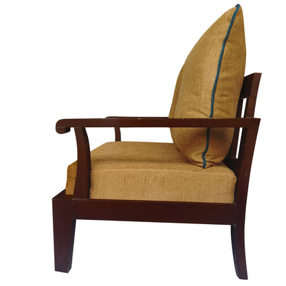 Lessie Teak Wood Sofa - Yellow